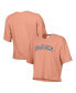 ფოტო #1 პროდუქტის Women's Orange Distressed Notre Dame Fighting Irish Vintage-Like Wash Boxy Crop T-shirt