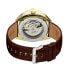 ფოტო #3 პროდუქტის Men's Five Points Swiss Automatic Italian Brown Leather Strap Watch 40mm