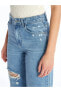 LCW Jeans Wideleg Yırtık Detaylı Kadın Jean Pantolon