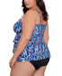 Фото #3 товара Plus Size Printed Tiered Fauxkini One-Piece Swimsuit