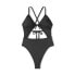 Фото #4 товара Women's Ribbed Plunge Front Cut Out One Piece Swimsuit - Shade & Shore Black 34D