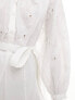 & Other Stories embroidered broderie mini dress with tie detail in white