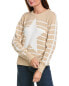 Minnie Rose Striped Star Crew Cashmere-Blend Sweater Women's