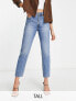 Stradivarius Tall – Feste Mom-Jeans in mittlerer Waschung