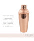 Фото #2 товара Hammered Copper Cocktail Shaker with Built-in Strainer, 25 Oz