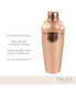 Hammered Copper Cocktail Shaker with Built-in Strainer, 25 Oz