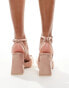 Be Mine Bridal Jomi block heeled shoes with bow in blush Blush/Satin, 36 - фото #3