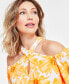 Фото #3 товара Women's Floral-Print Halter Blouse, Created for Macy's