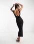 Fashionkilla sculpted scoop neck maxi dress in black