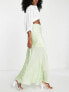 Фото #1 товара ASOS DESIGN raw edge bias maxi skirt in sage green