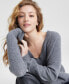 ფოტო #3 პროდუქტის Women's 100% Cashmere Ribbed V-Neck Sweater, Regular & Petites, Created for Macy's