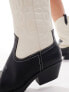 Фото #7 товара ONLY heeled western boot in black and white contrast