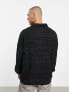 Фото #2 товара ASOS DESIGN knitted polo jumper with basket stitch in grey