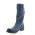 A.S.98 Siggs 259373-102 Womens Blue Leather Zipper Mid Calf Boots