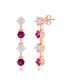 ფოტო #1 პროდუქტის Sterling Silver Round CZ Long Earrings - Sterling Silver, Rose Gold or Gold Plated