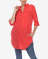 Фото #3 товара Women's Stretchy Button-Down Tunic Top