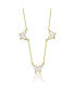 ფოტო #1 პროდუქტის Kids 14k Gold Plated Mother of Pearl Triple Charm Butterfly Necklace