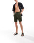 Фото #5 товара ONLY & SONS linen mix elasticated waist shorts in khaki