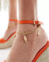 Public Desire Naya wedge espadrille with anklet charms in orange