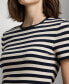 ფოტო #3 პროდუქტის Women's Striped Crewneck Tee