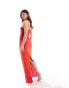 Missyempire mesh cami maxi dress in pink ombre