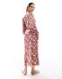 Wednesday's Girl bloom floral long sleeve tea dress in pink