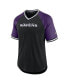 Фото #3 товара Men's Black, Purple Baltimore Ravens Second Wind Raglan V-Neck T-shirt