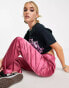 Фото #6 товара Miss Selfridge satin cargo trouser in dark pink