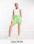 Фото #1 товара ASOS DESIGN Petite pull on short with linen in apple green