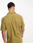 Ben Sherman short sleeve stripe shirt in khaki