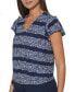 ფოტო #4 პროდუქტის Women's Printed V-Neck Flutter-Sleeve Top