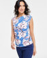 Фото #1 товара Women's Draped Asymmetrical-Neck Sleeveless Top, Created for Macy's