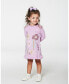 Big Girls Knitted Dress With Flowers Lilac