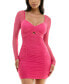 ფოტო #1 პროდუქტის Juniors' Ruched Bodycon Dress