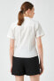 Kadın Kısa Kollu Büzgü Detaylı Crop Gömlek 2sak60224uw