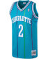 Фото #3 товара Men's Larry Johnson Teal Charlotte Hornets 1992-93 Hardwood Classics Swingman Jersey