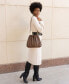 ფოტო #13 პროდუქტის Carrie Pleated Faux Leather Shoulder Bag