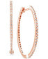 ფოტო #1 პროდუქტის Diamond Small Skinny Hoop Earrings (1/5 ct. t.w.) in 14k Rose Gold-Plated Sterling Silver, 0.75"