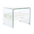 Nightstand DKD Home Decor White Transparent Crystal MDF Wood 50 x 40 x 45,5 cm