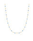 ფოტო #1 პროდუქტის Blue Enamel Bead Chain Necklace 14K Gold