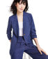 Фото #4 товара Women's Denim Ruched-Sleeve Blazer