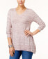 Фото #1 товара Style & Co Women's V Neck Tunic Sweater Pink Heathe XS