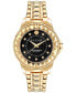 Women's Lady Rock Gold Ion Plated Studded Stainless Steel Bracelet Watch 38mm