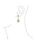 ფოტო #6 პროდუქტის Teardrop Halo Cubic Zirconia Pave CZ Dangle Prom Statement Clip On Dangle Earrings For Women