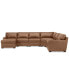 Фото #11 товара Radley 141" 6-Pc. Leather Wedge Modular Chaise Sectional, Created for Macy's