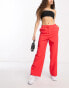 Фото #4 товара Miss Selfridge Petite slouchy dad trouser in red - RED