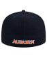 Фото #3 товара Men's Navy Auburn Tigers Throwback 59Fifty Fitted Hat