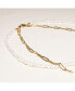 ფოტო #2 პროდუქტის 18K Gold Plated Paper Clip Chain with Freshwater Pearls - Mollie Necklace 17" For Women