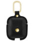 Фото #1 товара Ремешок для часов WITHit черный кожаный для Apple AirPods с золотистой застежкой и карабином