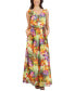 Фото #4 товара Платье макси с принтом и завязками на плечах Donna Ricco